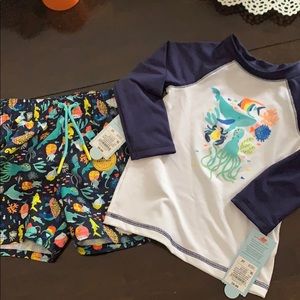 Cat & Jack Rash Guard and Swim Trunks Set